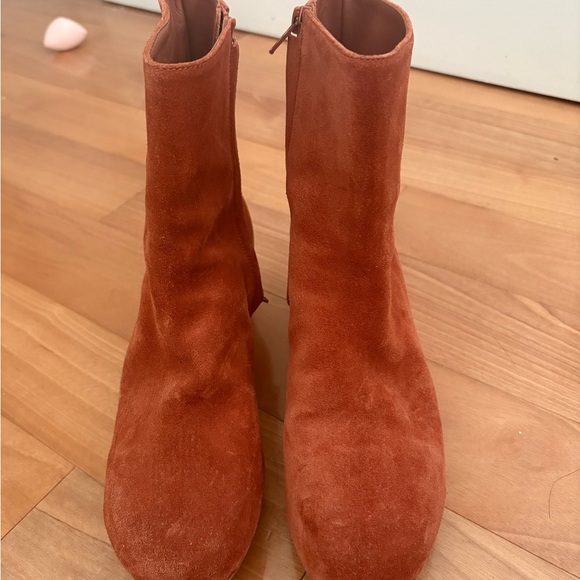 DÔEN Whitby Suede Clog Ankle Boots Rust Size 38 7.5 - Picture 3 of 7